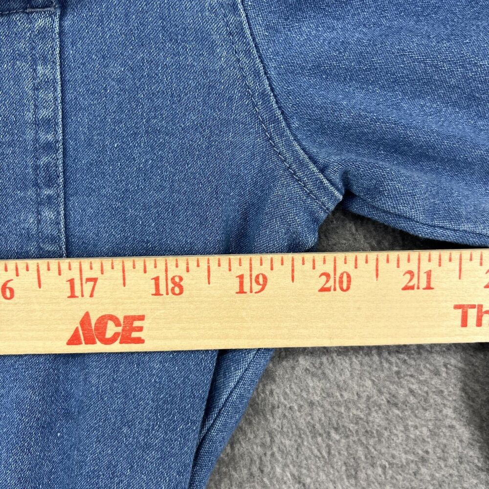 C'est Toi Jumpsuit Womens Large Denim Long Sleeve Zip‎ Up Belted Elastic Waist - Picture 7 of 16